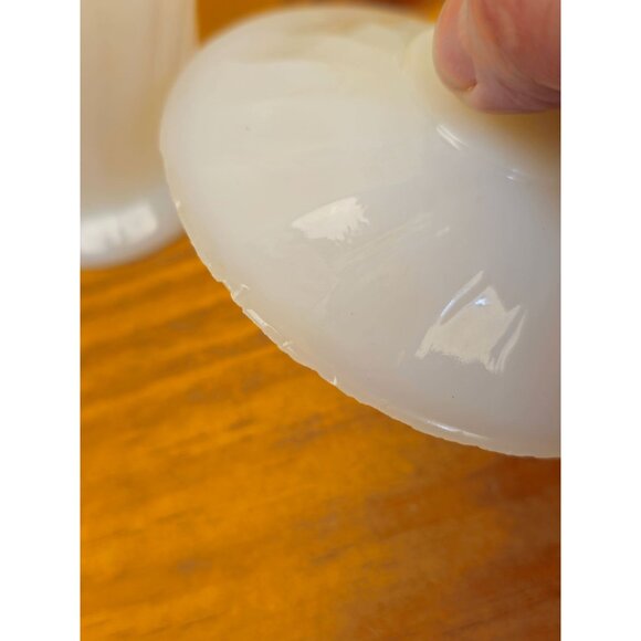 Vintage Anchor Hocking Fire-King Swirl Milk Glass Creamer and Covered Sugar Bowl - Picture 4 of 12